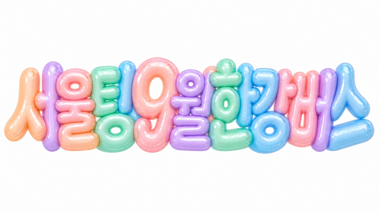 서울팅 9월 한강버스 문구를 담은 파스텔 3D 한글 타이포그래피