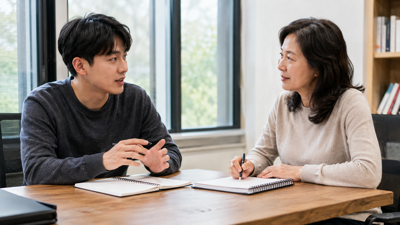 농식품 분야 진로와 장학금 준비를 상담하는 대학생